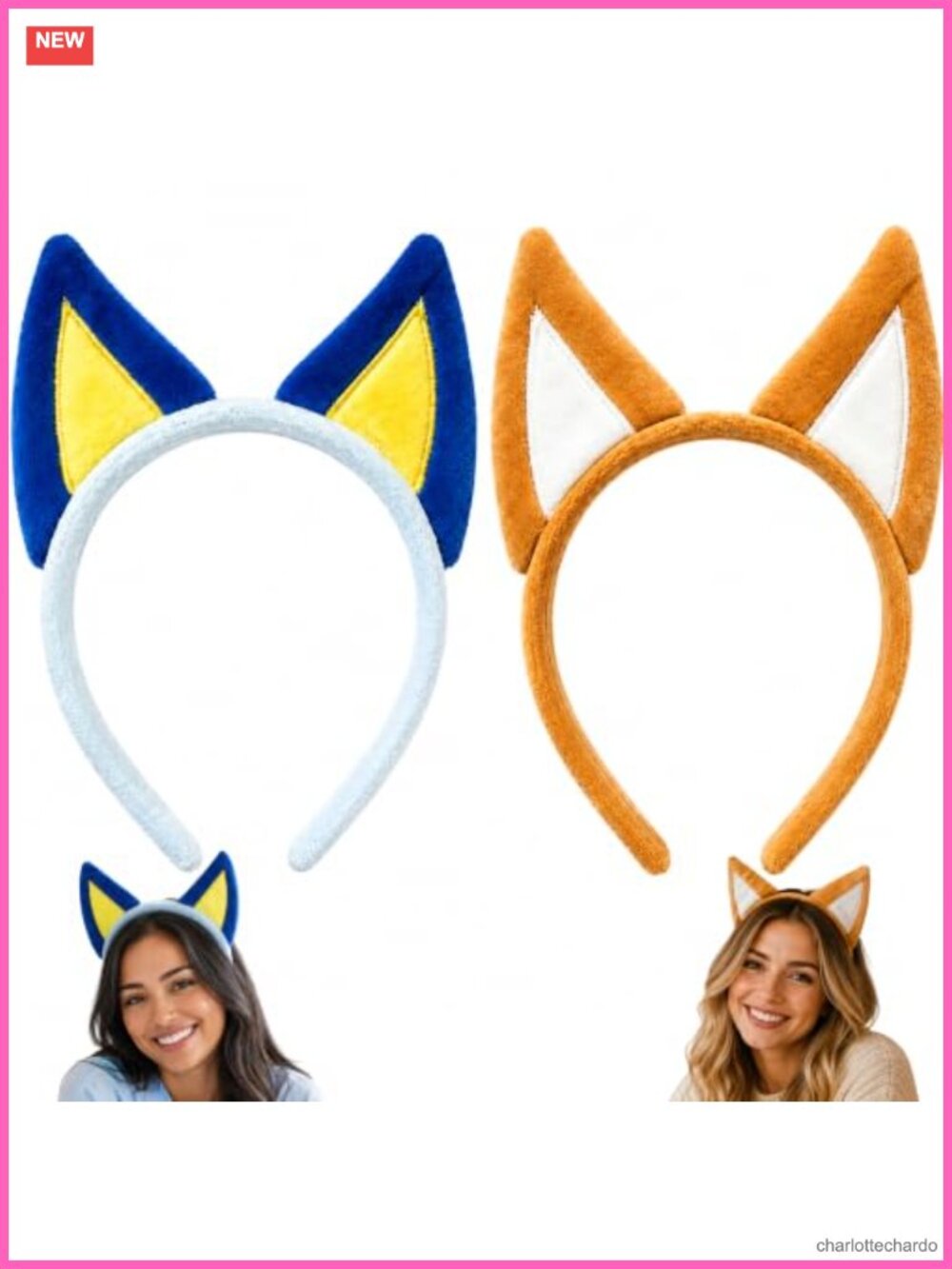 Dog Ear Headband Set Animal Costume Accessory for Halloween Cosplay Party